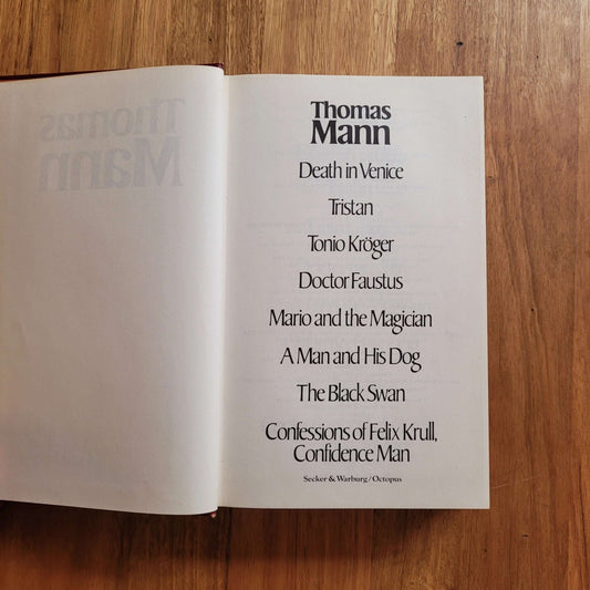 Thomas Mann book collection page with titles including Death in Venice and Doctor Faustus, used condition