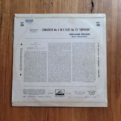Beethoven The Emperor Concerto' By Solomon Vinyl Back