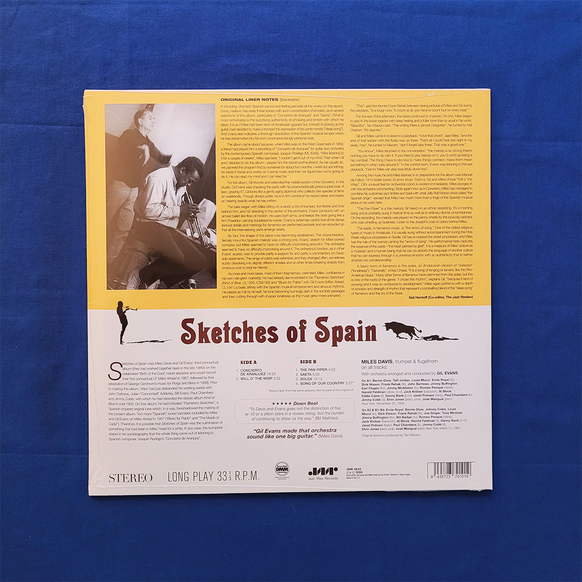 Back cover of a vinyl record: Sketches of Spain by Miles Davis