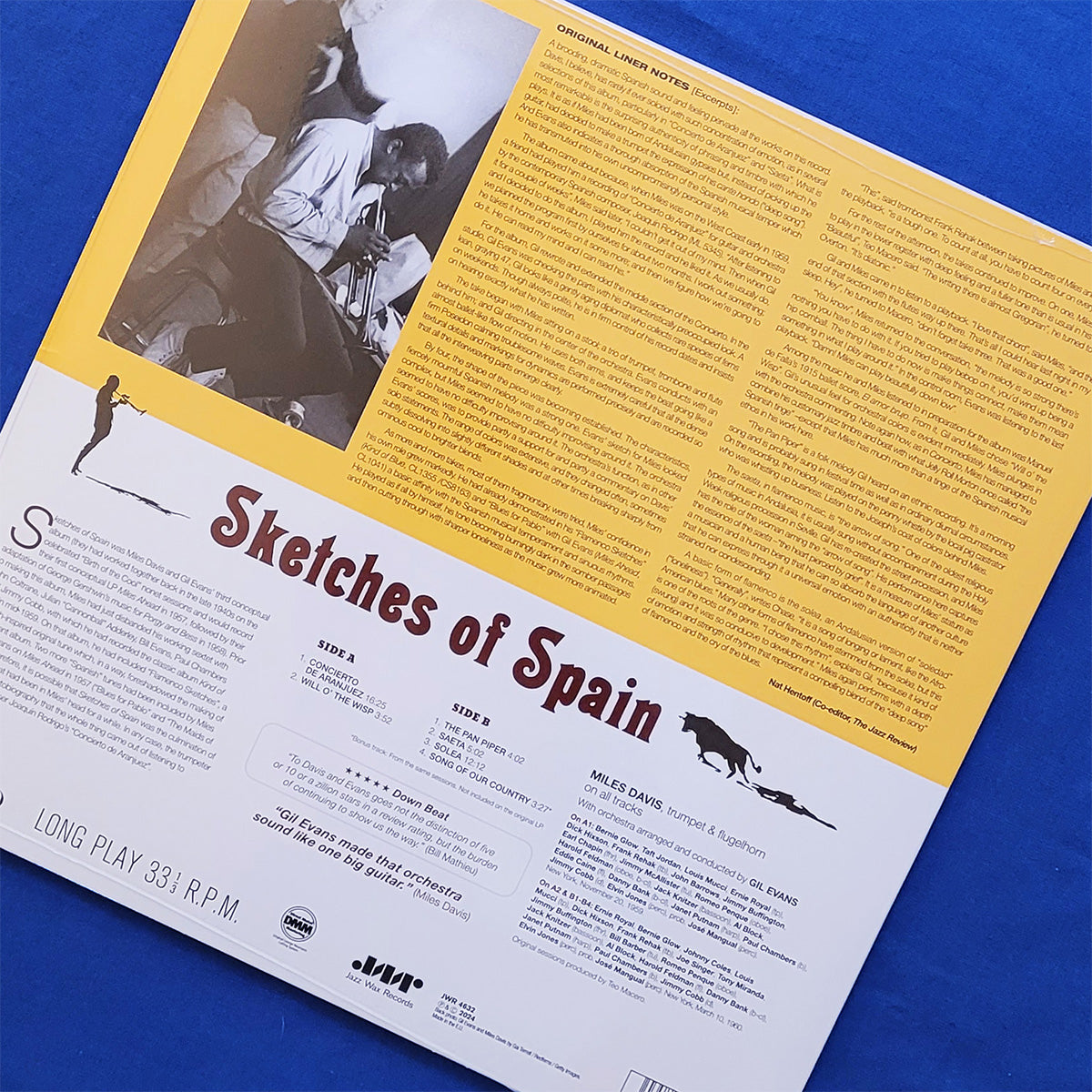Back cover of a vinyl record: Sketches of Spain by Miles Davis